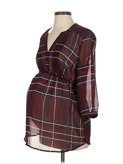 Pre-owned Motherhood Kimono In Burgundy