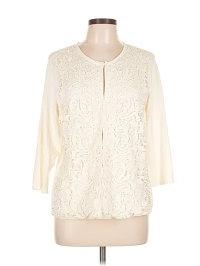 Pre-owned Chico's Cardigan Sweater In White