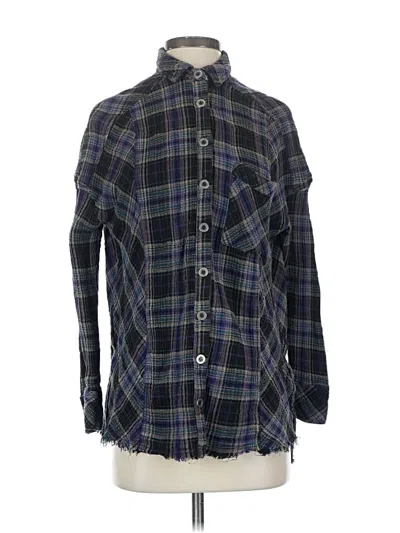 Pre-owned Free People Long Sleeve Button Down Shirt In Black