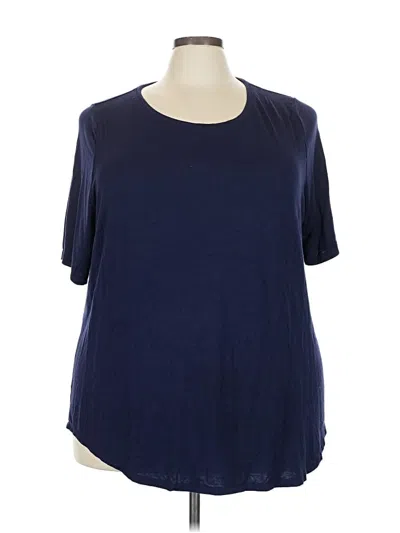 Pre-owned Lane Bryant Short Sleeve T-shirt In Blue