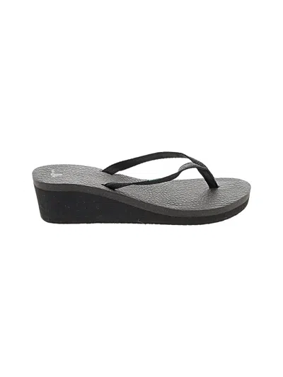 Pre-owned Sanuk Wedges In Black