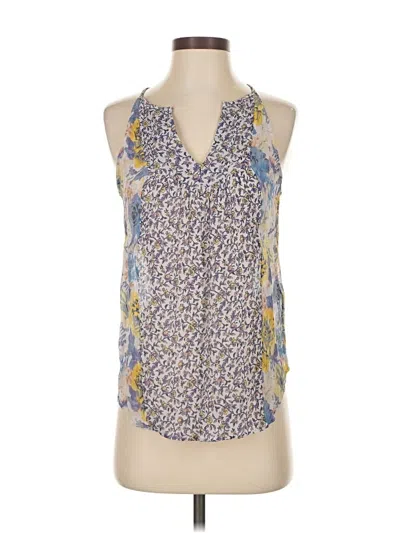 Pre-owned Joie Sleeveless Silk Top Blue Halter Neckline Tops