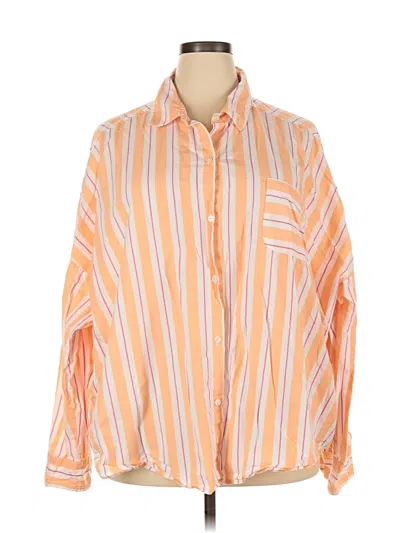 Pre-owned Victoria's Secret Long Sleeve Button Down Shirt In Orange