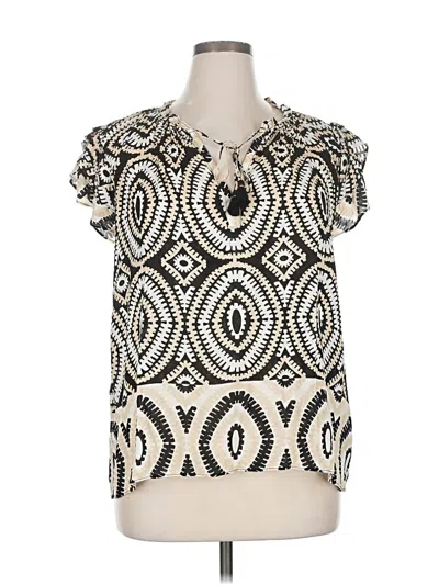 Pre-owned Rose + Olive Short Sleeve Blouse In White