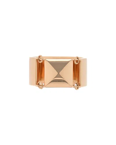 Pre-owned Hermes Hermès 18k Rose Gold Pm Clou D'h Ring 55 7.25 (authentic Pre-loved)