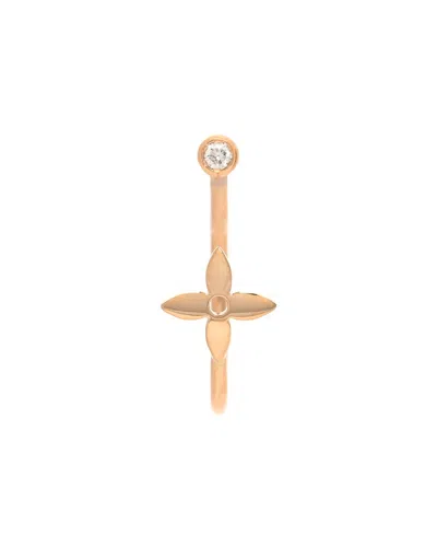 Pre-owned Louis Vuitton 18k Pink Gold Diamond Idylle Blossom Hoop Single Earring (authentic Pre-loved)