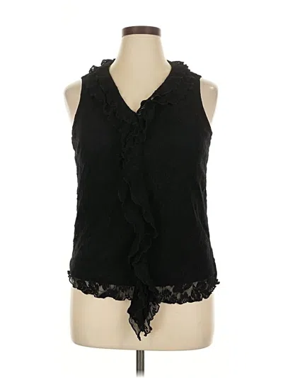 Pre-owned Newport News Sleeveless Blouse In Black