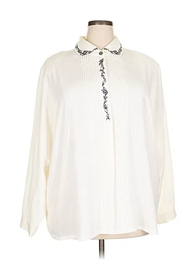 Pre-owned Koret Long Sleeve Blouse In White