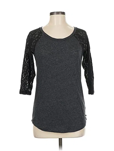 Pre-owned Victoria's Secret 3/4 Sleeve T-shirt In Gray