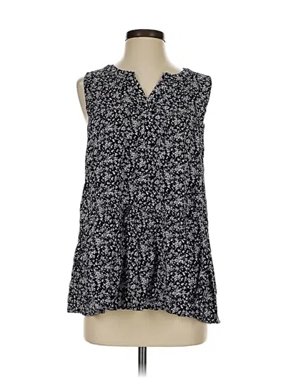 Cotton Bleu Sleeveless Blouse In Black