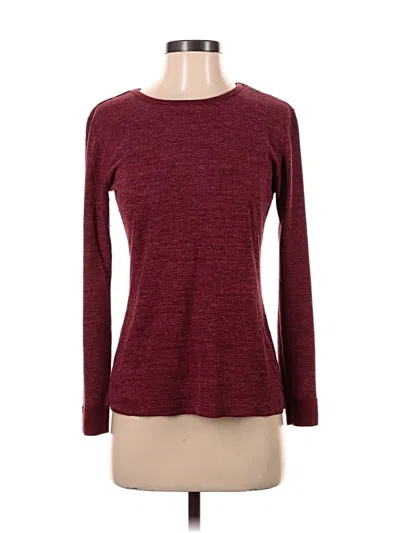 Pre-owned Fruit Of The Loom Long Sleeve T-shirt In Burgundy