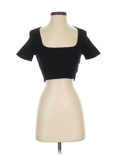 Pre-owned House Of Harlow 1960 Short Sleeve Top Black Sweetheart Neckline Tops