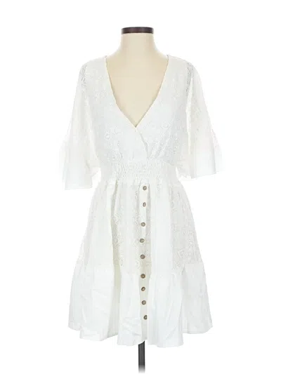 Pre-owned Unbranded Casual Dress In White