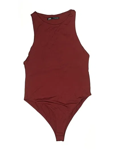 Pre-owned Zara Bodysuit In Burgundy