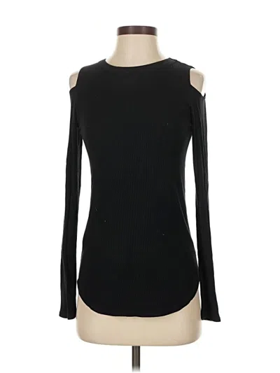 Pre-owned Lna Long Sleeve Top Black Cold Shoulder Neckline Tops