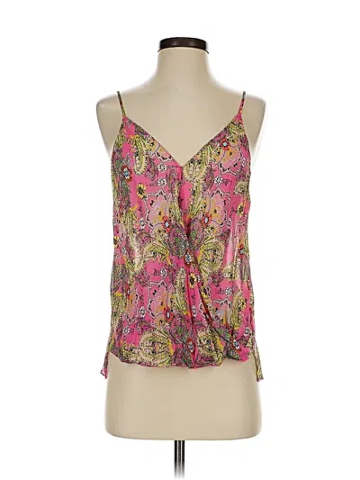 Pre-owned Bailey44 Tank Top Pink Floral Pattern Plunge Neckline Tops