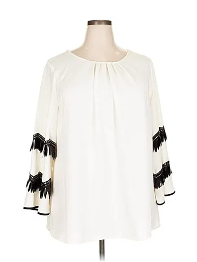 Pre-owned Alfani 3/4 Sleeve Blouse In White