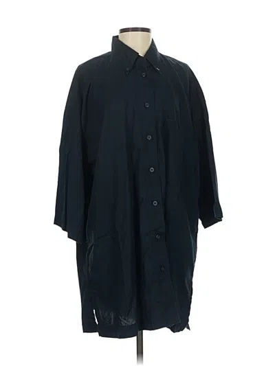 Pre-owned Uniqlo U 3/4 Sleeve Button Down Shirt In Black