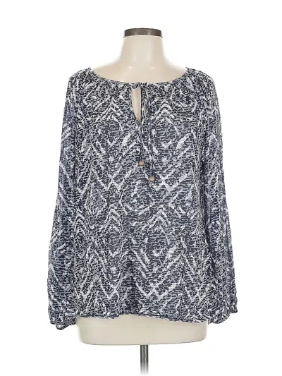 Pre-owned Belldini Long Sleeve Blouse In Blue