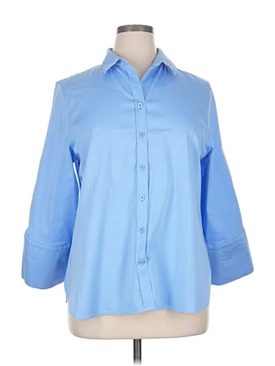 Pre-owned Chico's 3/4 Sleeve T-shirt In Blue