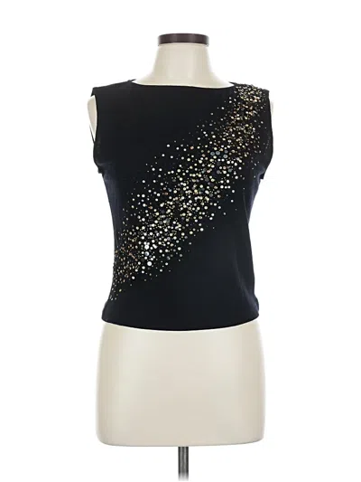 Pre-owned Linda Allard Ellen Tracy Sleeveless Blouse In Black