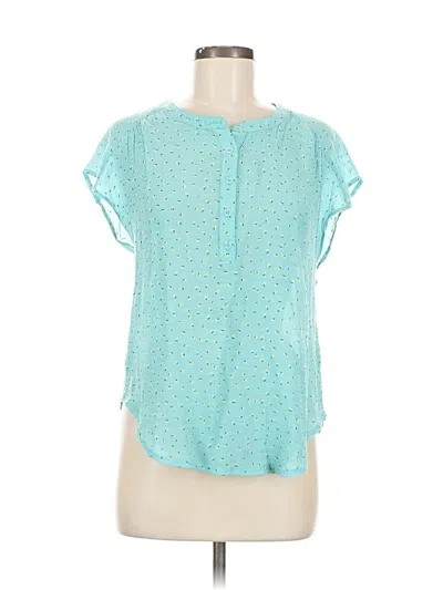 Pre-owned Fun2fun Short Sleeve Blouse In Blue