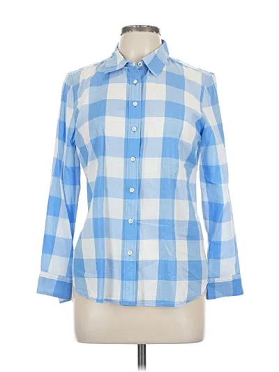 Pre-owned Talbots Long Sleeve Button Down Shirt In Blue