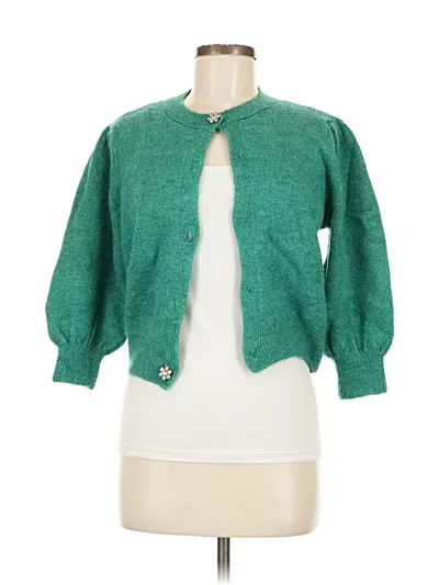 Pre-owned Zara Cardigan Sweater In Green