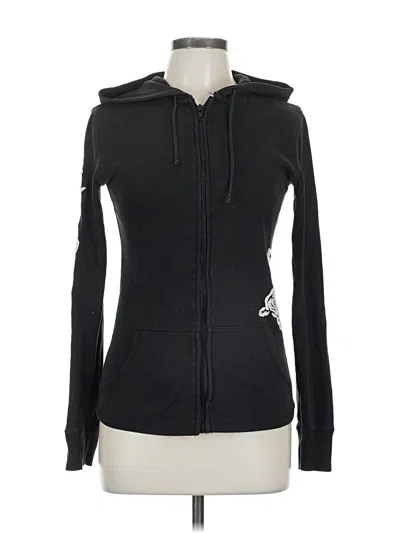 Pre-owned Lucky Brand Zip Up Hoodie In Black