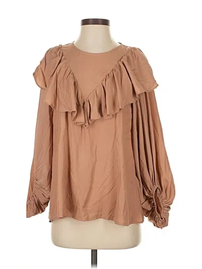 Pre-owned Mustard Seed 3/4 Sleeve Blouse In Brown