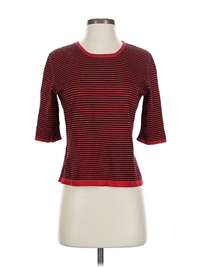 Pre-owned City Silk 3/4 Sleeve Top Red Boatneck Tops