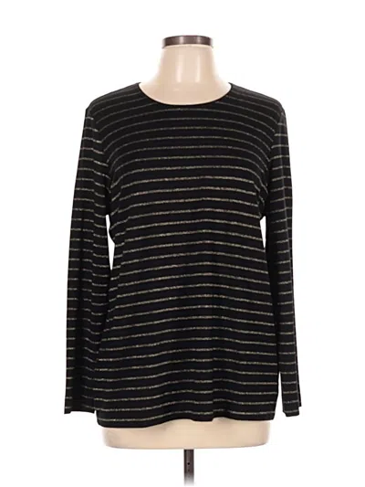 Pre-owned Chico's Long Sleeve T-shirt In Black