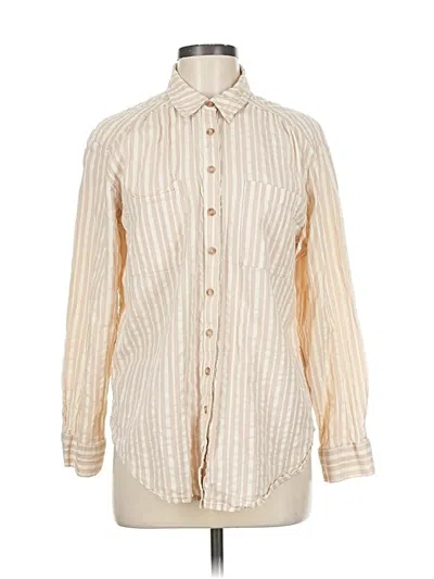 Pre-owned Pilcro Long Sleeve Button Down Shirt In Brown