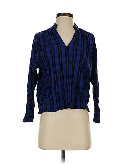 Pre-owned Madewell Long Sleeve Blouse In Blue
