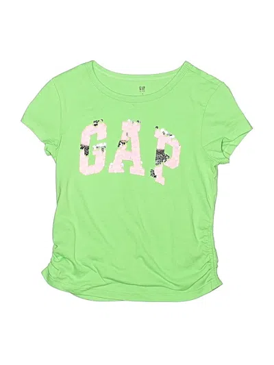 Pre-owned Gap Kids' Short Sleeve Top Green Ruffles Neckline Tops