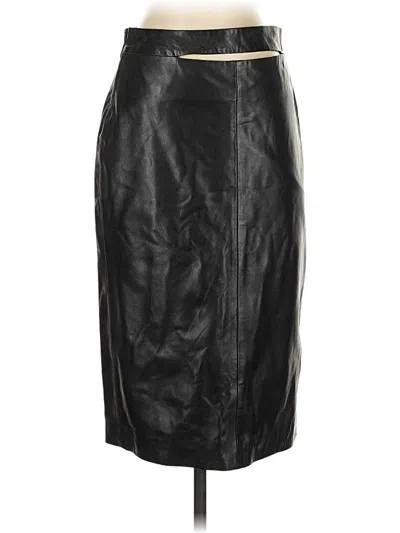 Pre-owned Zara Faux Leather Skirt In Black