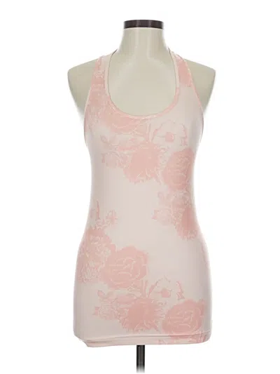 Pre-owned Lululemon Athletica Tank Top Orange Halter Neckline Tops