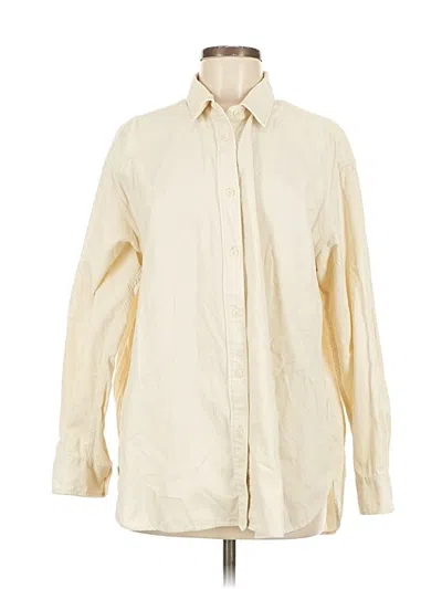 Pre-owned Uniqlo Long Sleeve Button Down Shirt In White