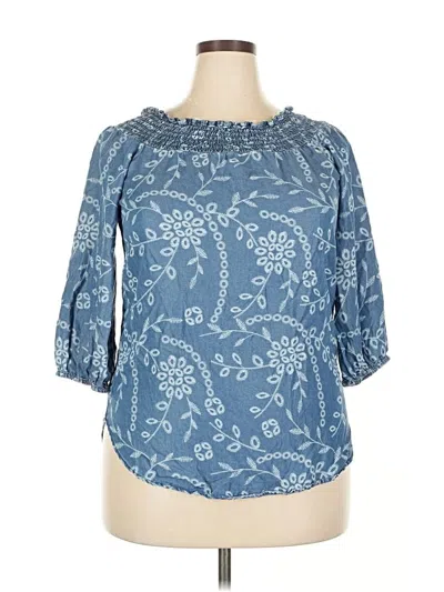 Pre-owned The Pioneer Woman 3/4 Sleeve T-shirt In Blue