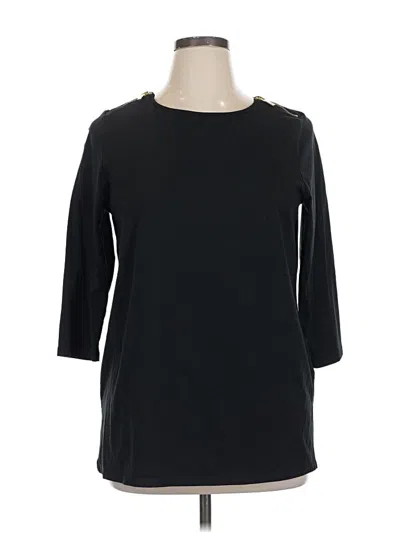 Pre-owned Michael Michael Kors 3/4 Sleeve Top Black Boatneck Tops