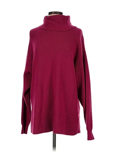 Pre-owned Free People Turtleneck Sweater In Purple