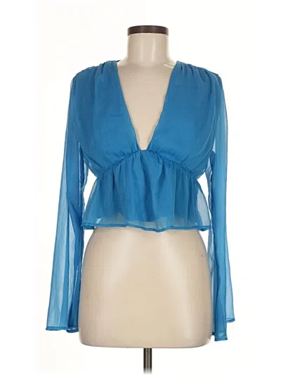 Pre-owned Abercrombie & Fitch Long Sleeve Blouse In Blue