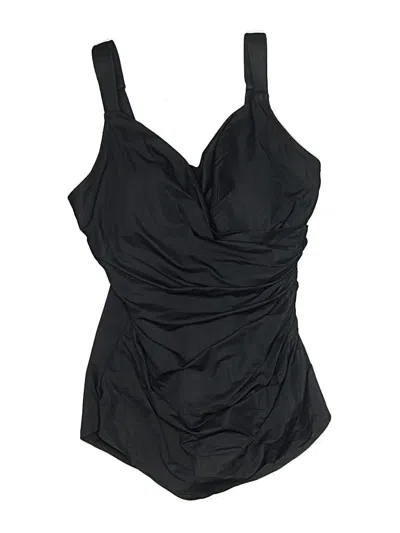 Pre-owned Lands' End One Piece Swimsuit In Black