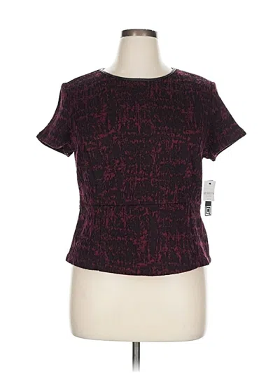 Liz Claiborne Short Sleeve Top Burgundy Square Neckline Tops In Burgundy