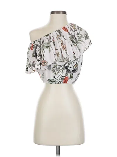 Pre-owned Elan Sleeveless Blouse In White