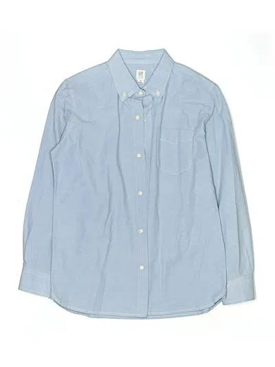 Pre-owned Gap Kids' Long Sleeve Button Down Shirt In Blue