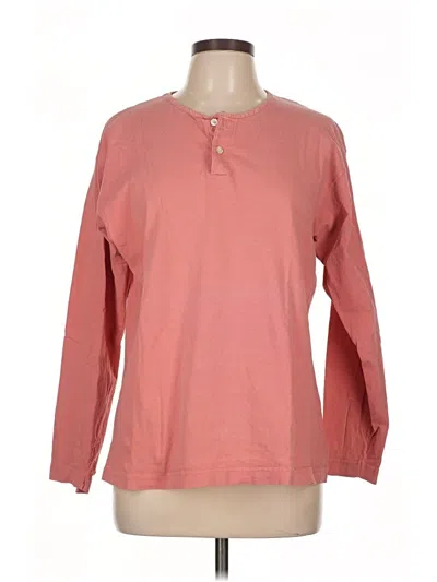 Pre-owned Gap Long Sleeve Henley Shirt In Pink