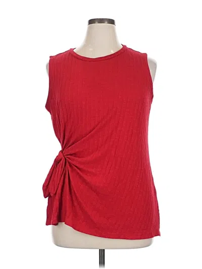 Pre-owned Liz Claiborne Sleeveless Top Red One Shoulder Neckline Tops