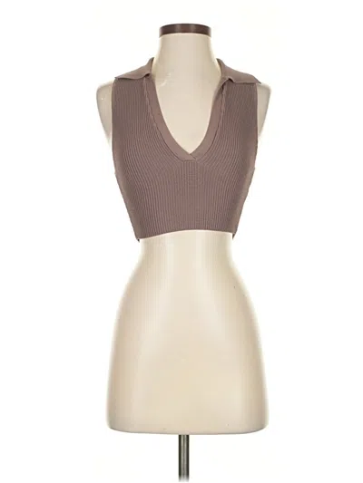 Pre-owned Babaton Sleeveless Top Brown Halter Neckline Tops