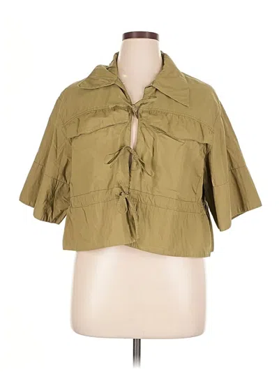 Pre-owned Sea New York 3/4 Sleeve Button Down Shirt In Green